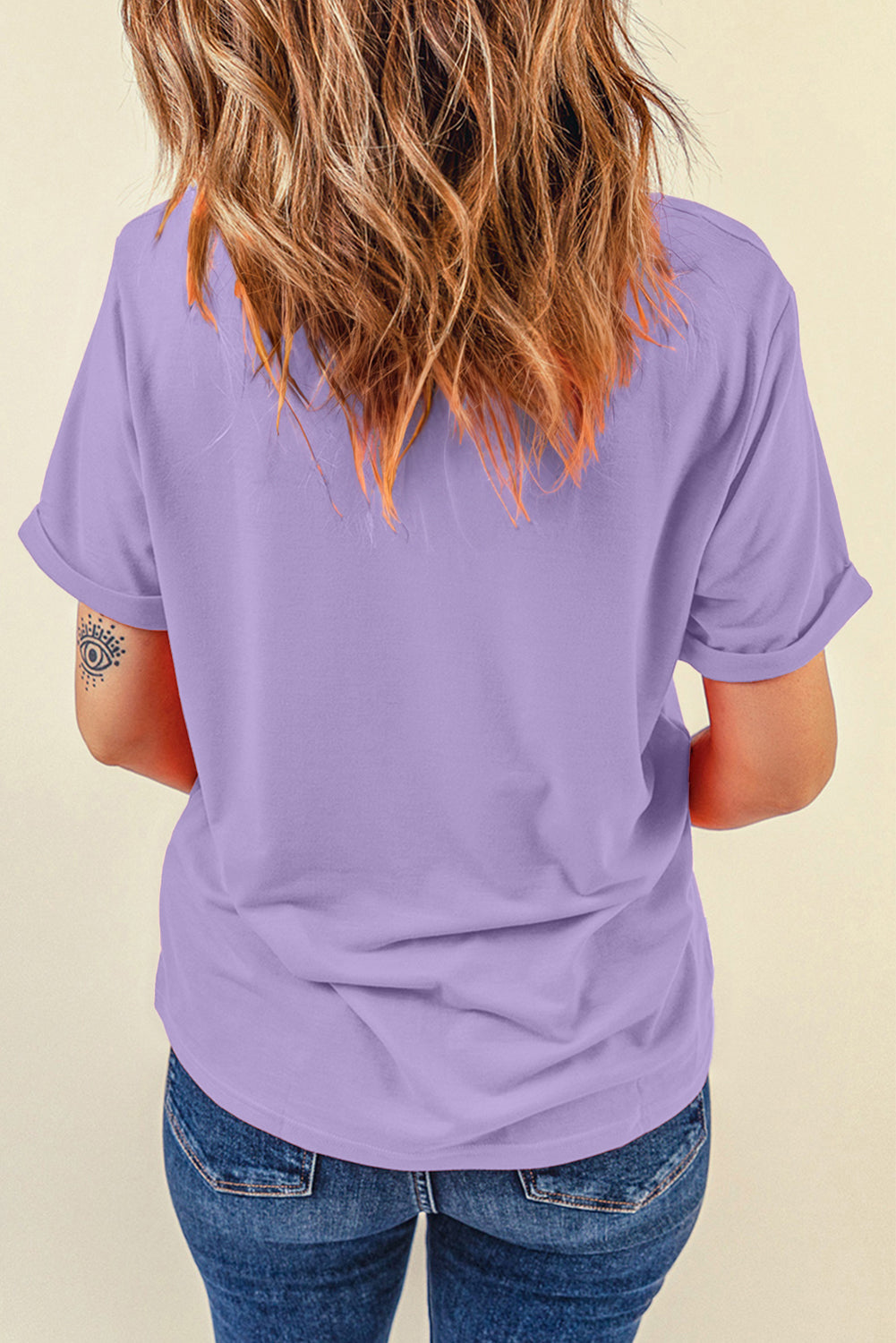 Bow Graphic Round Neck T-Shirt - Cute & Trendy Casual Tee