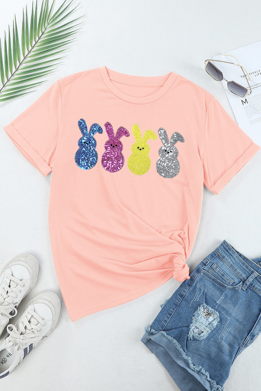 Sequin Bunny T-Shirt - Cute & Sparkly Easter Tee