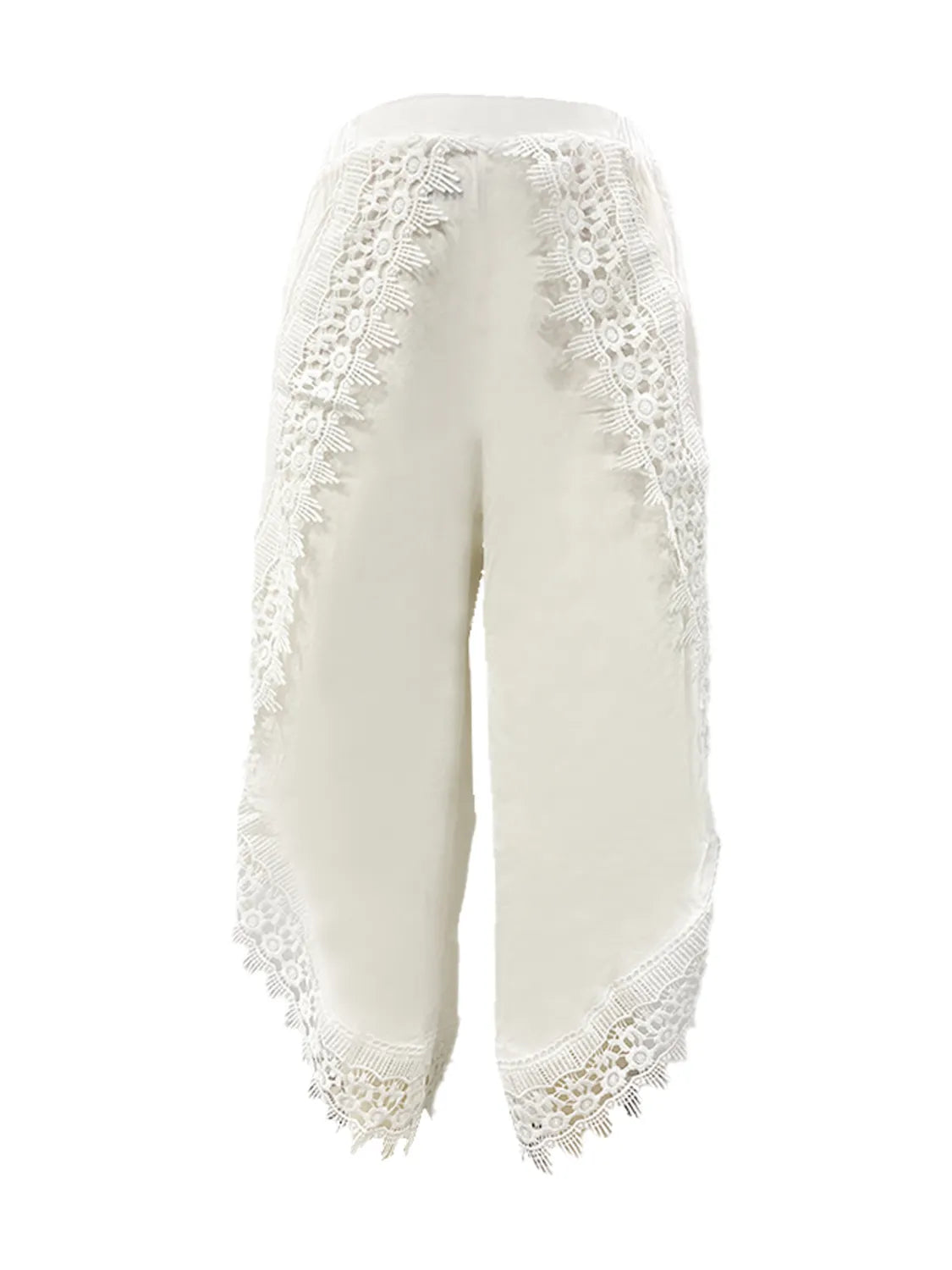 Full Size Lace Detail Wide Leg Pants