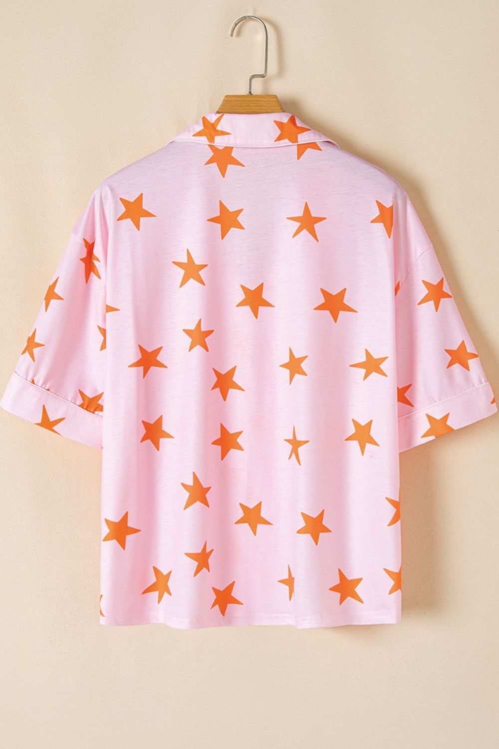 Star Print Short Sleeve Shirt & Shorts Set - Trendy & Comfy