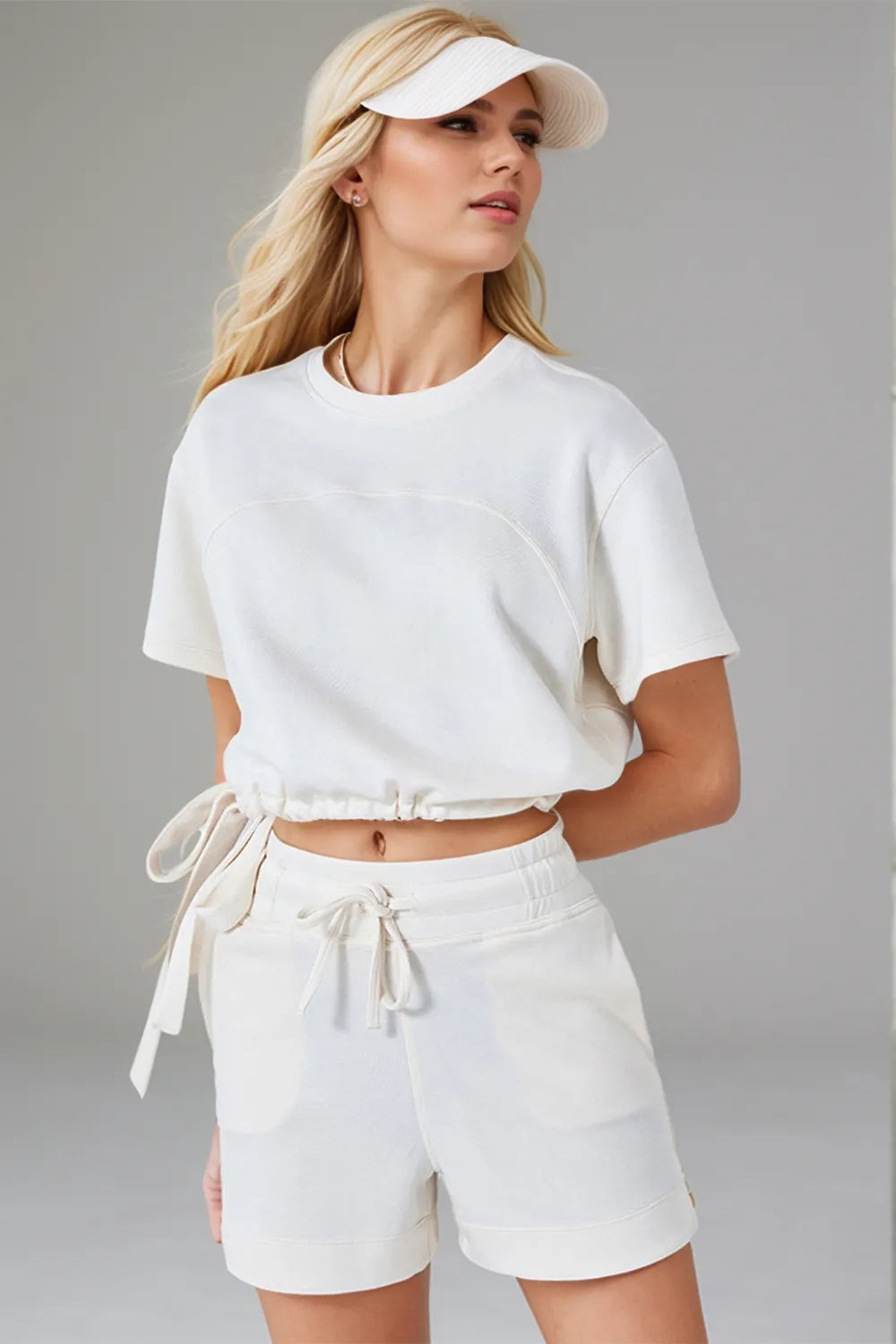 Basic Bae Drawstring Hem Scuba Knit Tee