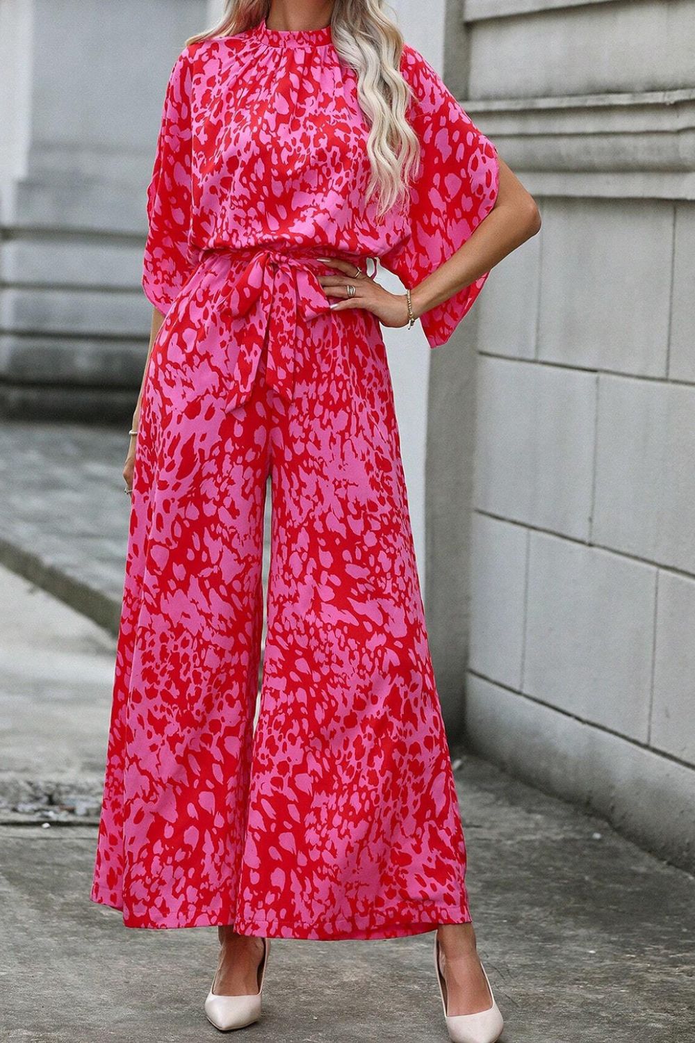 Leopard Belted Wide Leg Jumpsuit - Chic & Trendy One-Piece