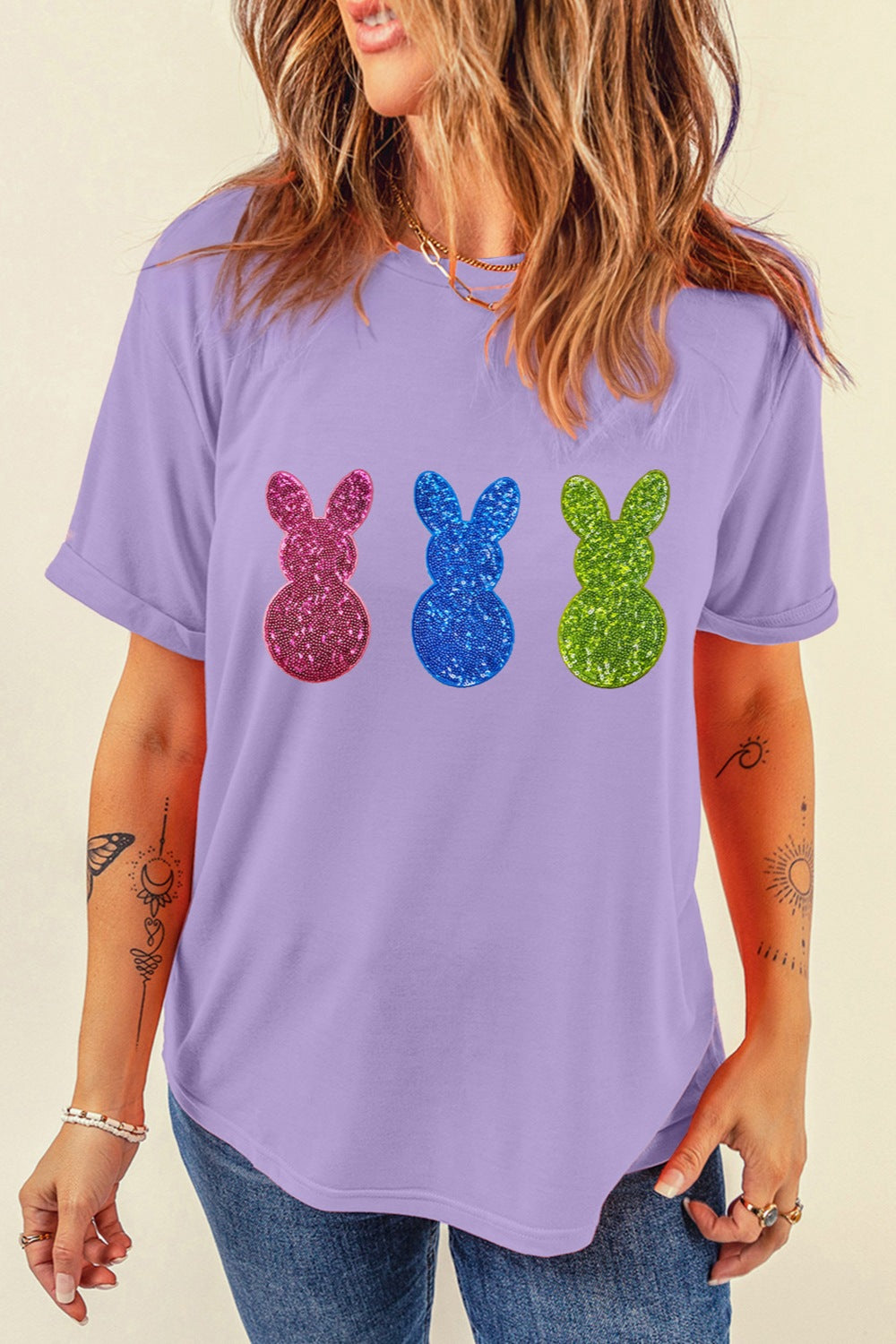Shiny Bunny Sequin T-Shirt - Cute & Sparkly Casual Tee