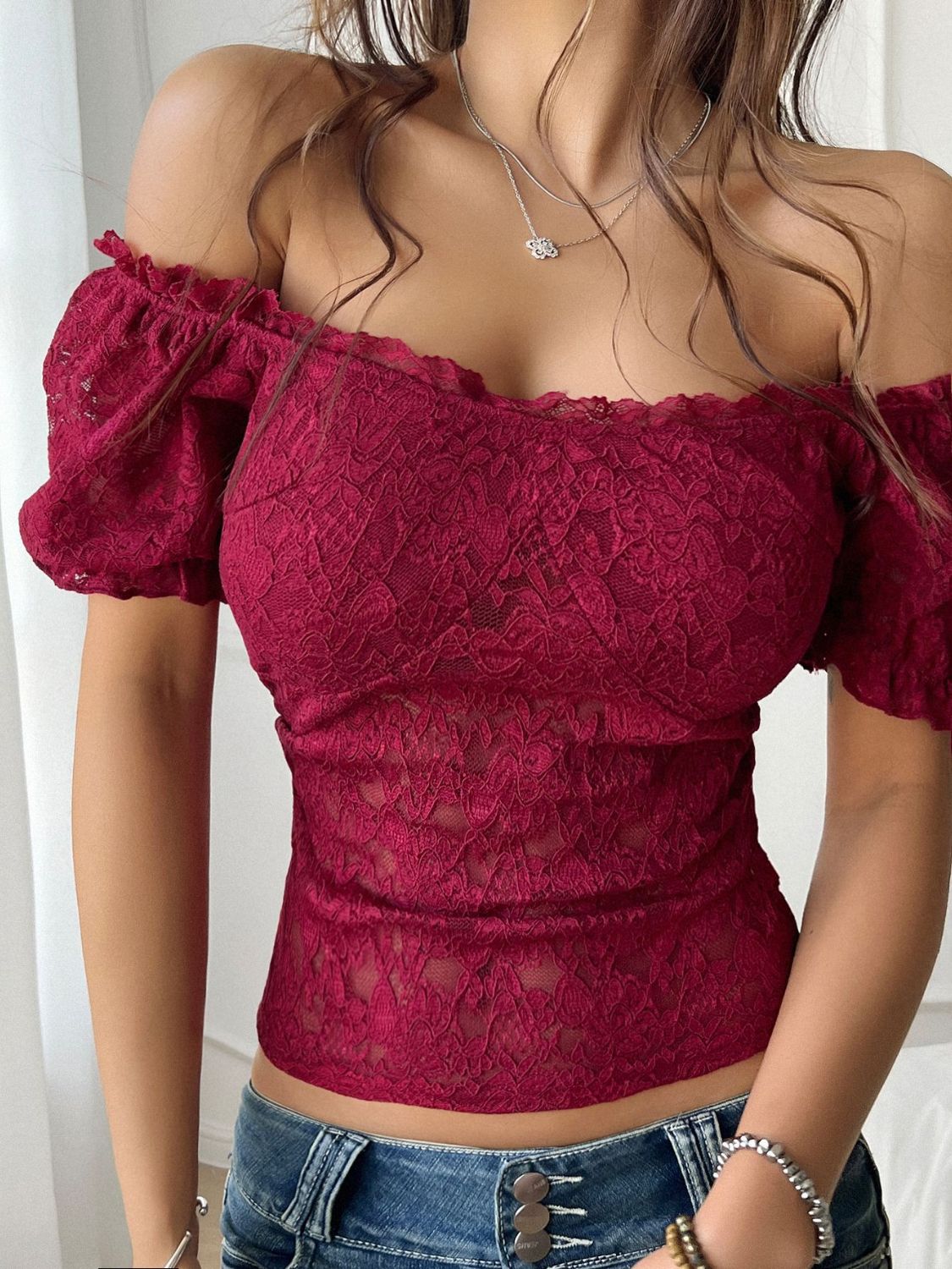 Devine Off-Shoulder Lace Top - Chic & Feminine