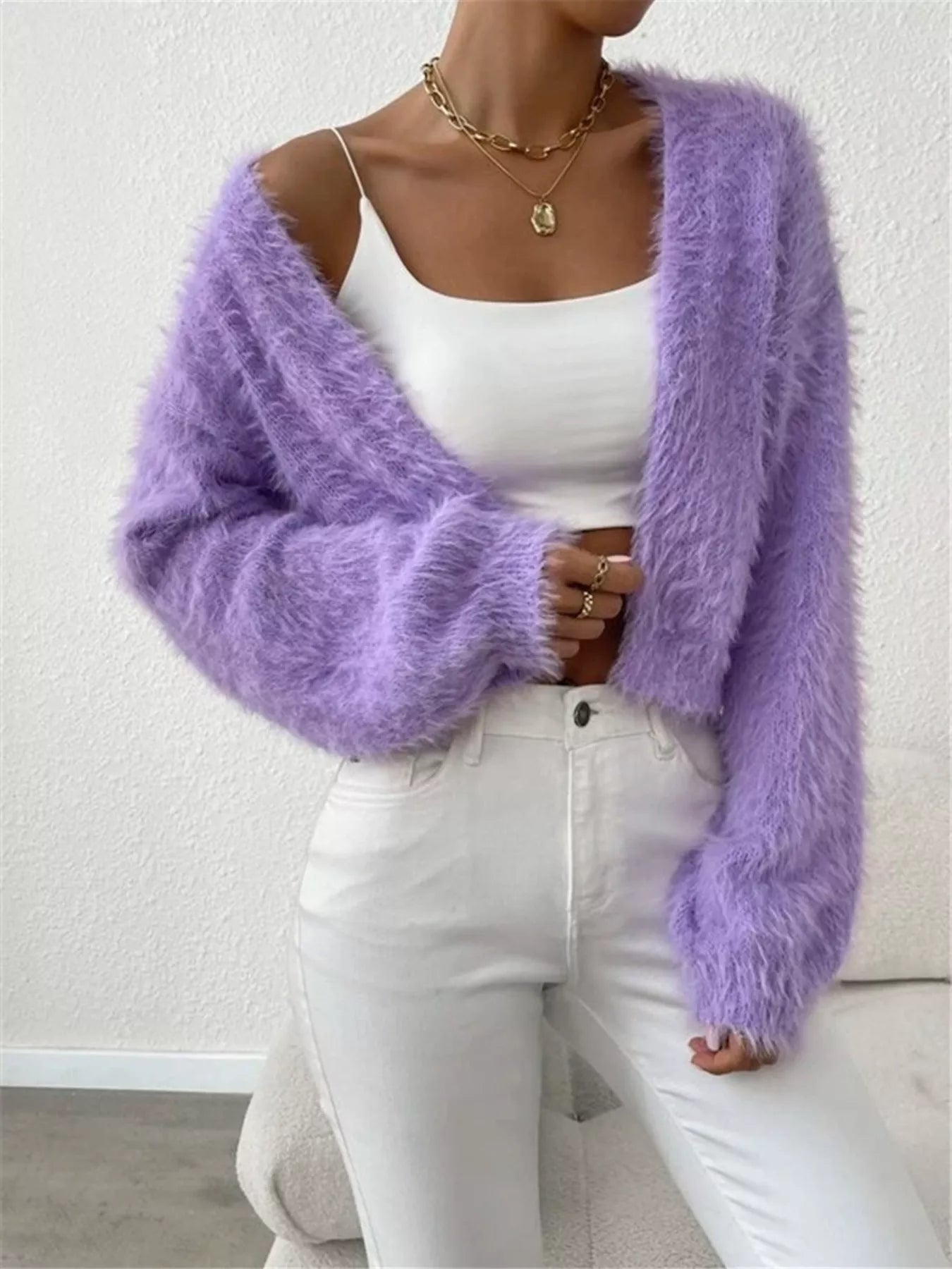 Classic Open Front Long Sleeve Cardigan