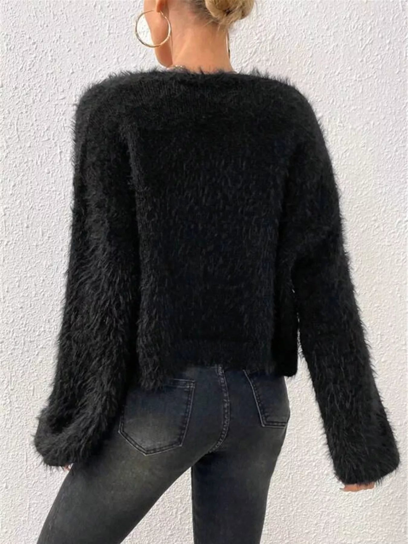 Classic Open Front Long Sleeve Cardigan