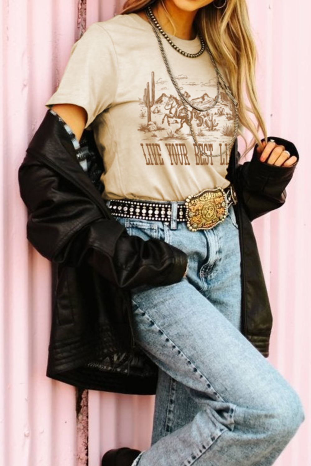 LIVE YOUR BEST LIFE Western Graphic T-Shirt - Trendy & Comfortable