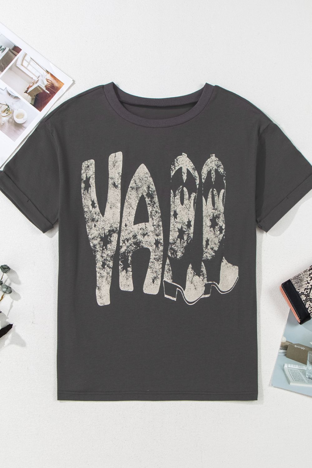 Y'ALL Cowboy Boots Graphic T-Shirt - Western Country Tee