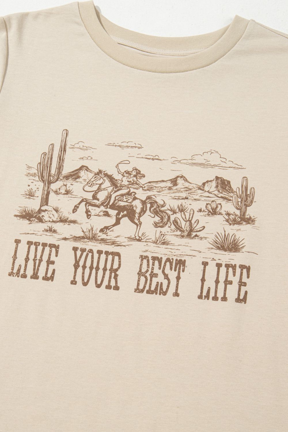 LIVE YOUR BEST LIFE Western Graphic T-Shirt - Trendy & Comfortable