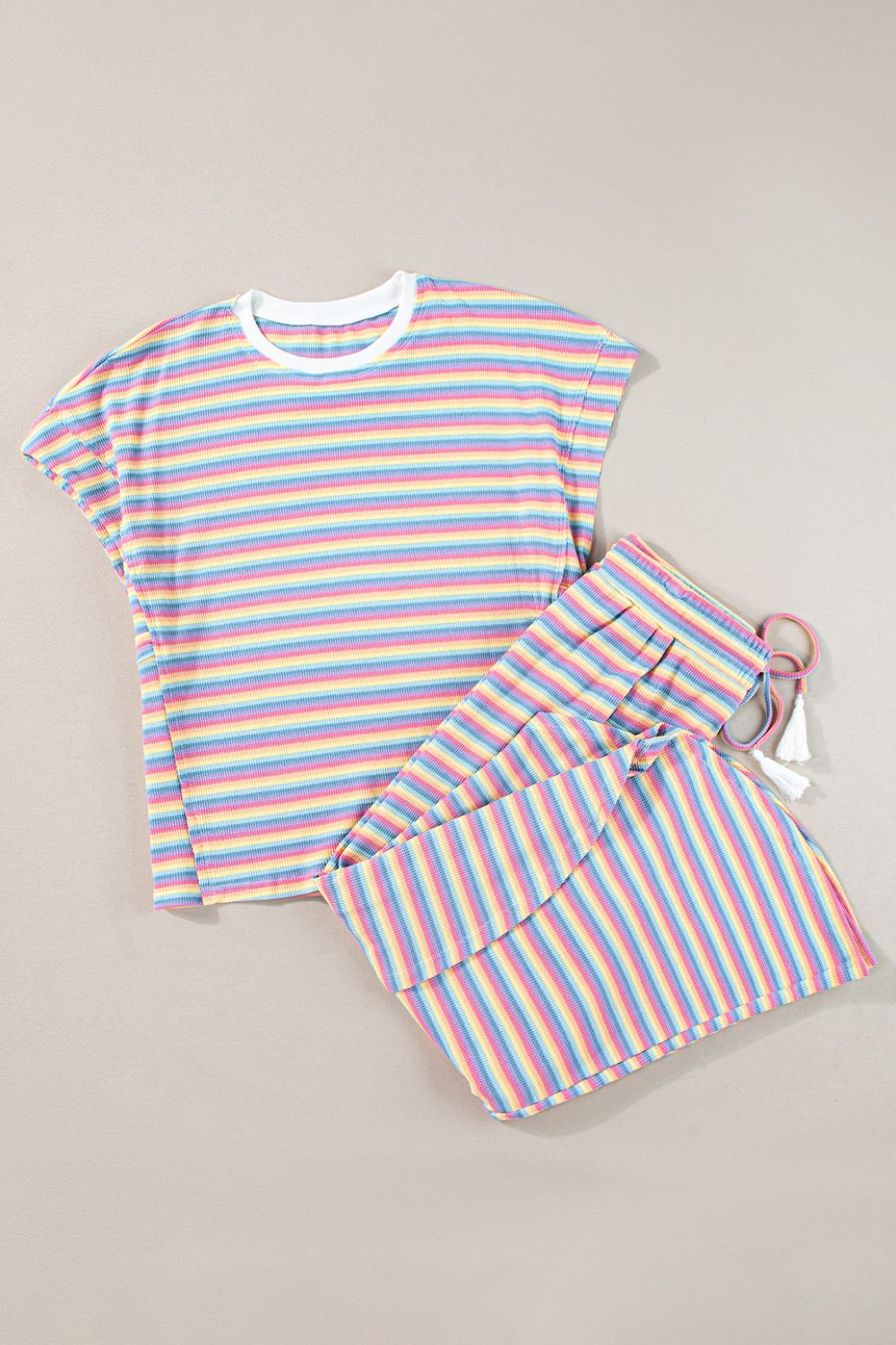 Striped Two-Piece Outfit - Stylish & Comfortable Matching Set
