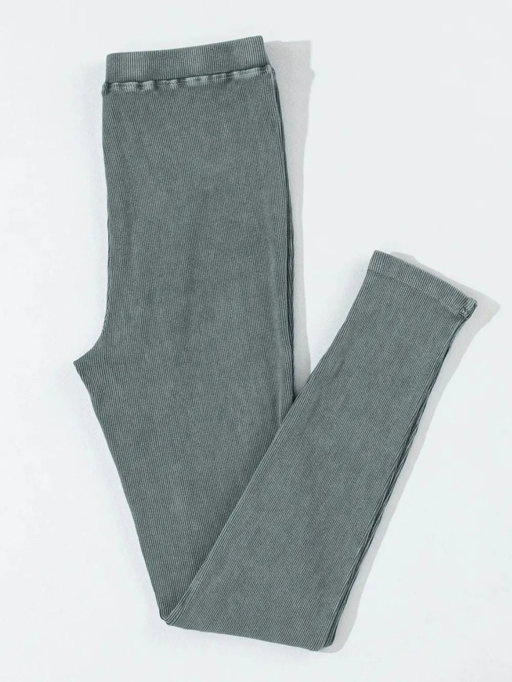 Comfortable Ribbed High-Waist Leggings – Cotton Blend Everyday Wear