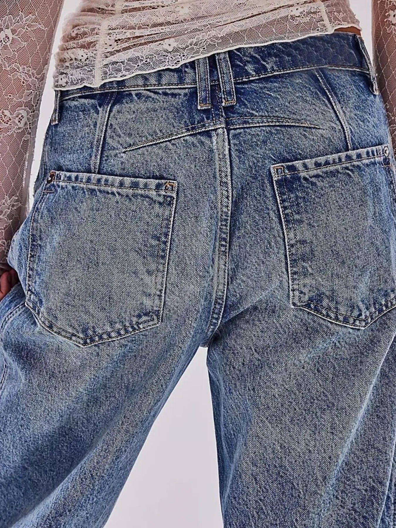 Wide Leg Relaxed Fit Jeans – High Comfort Cotton Blend Denim