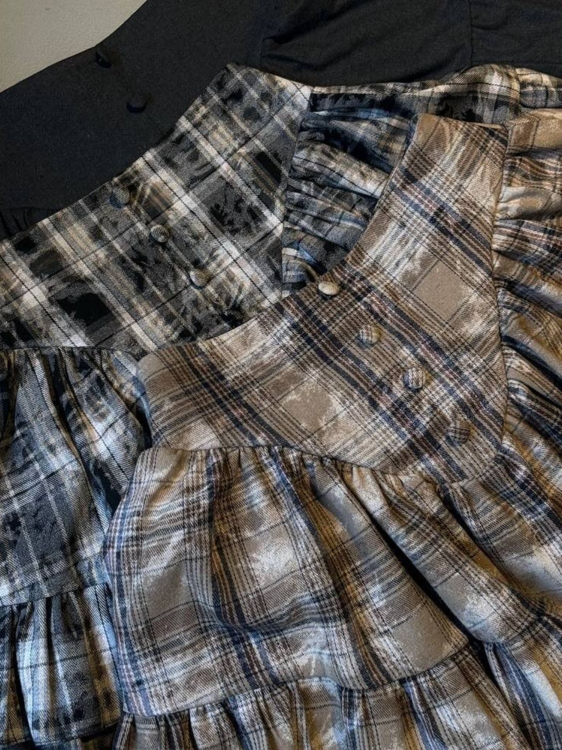 Lantern Sleeve Shirt & Ruffled Skirt Set - Chic & Feminine