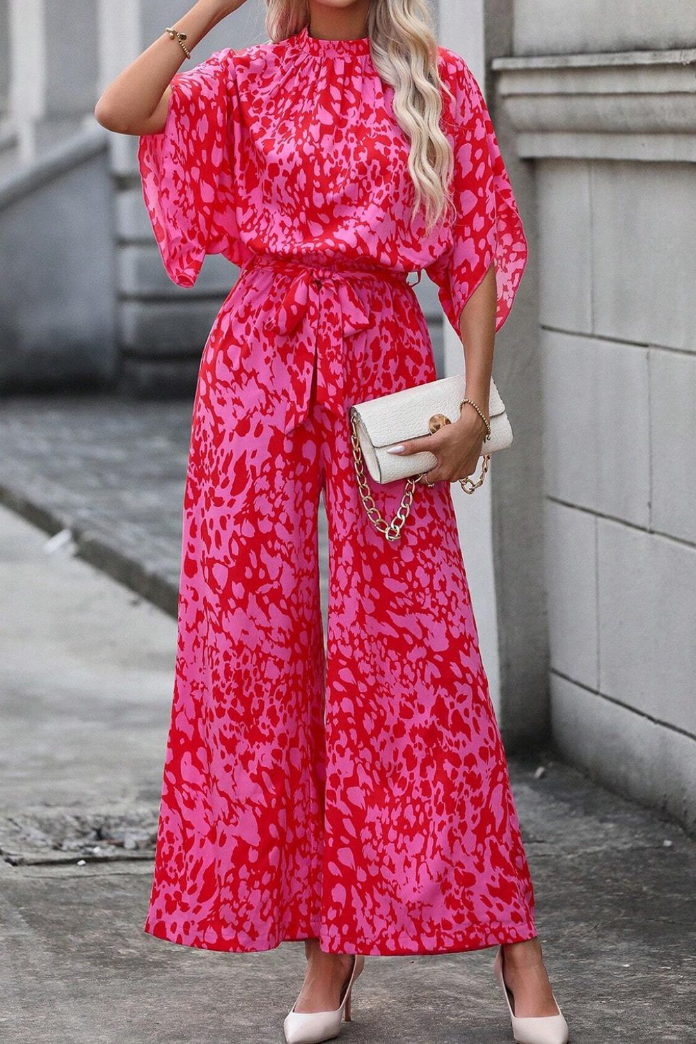 Leopard Belted Wide Leg Jumpsuit - Chic & Trendy One-Piece