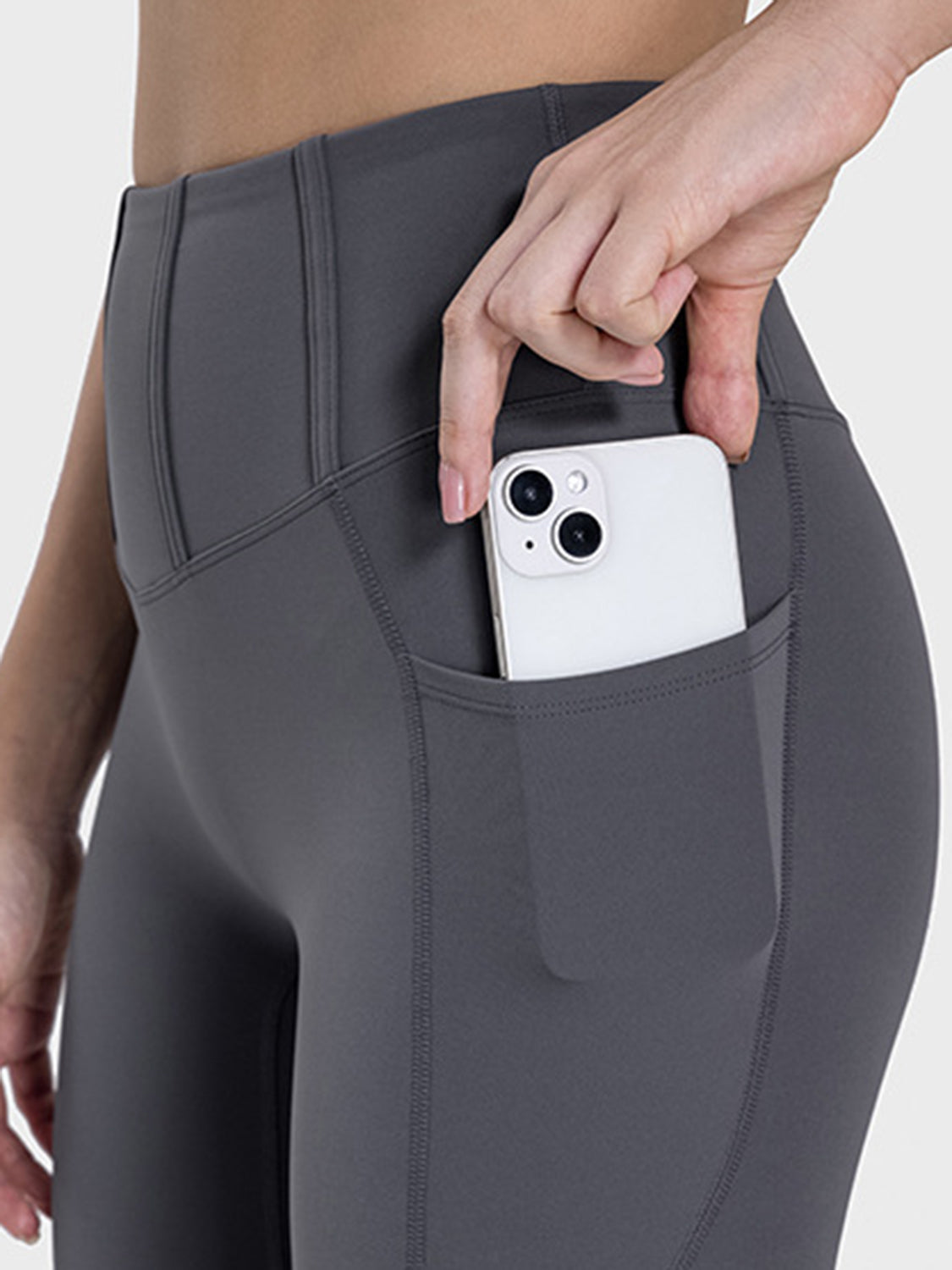Millennia High Waist Pocketed Active Leggings Dark Gray