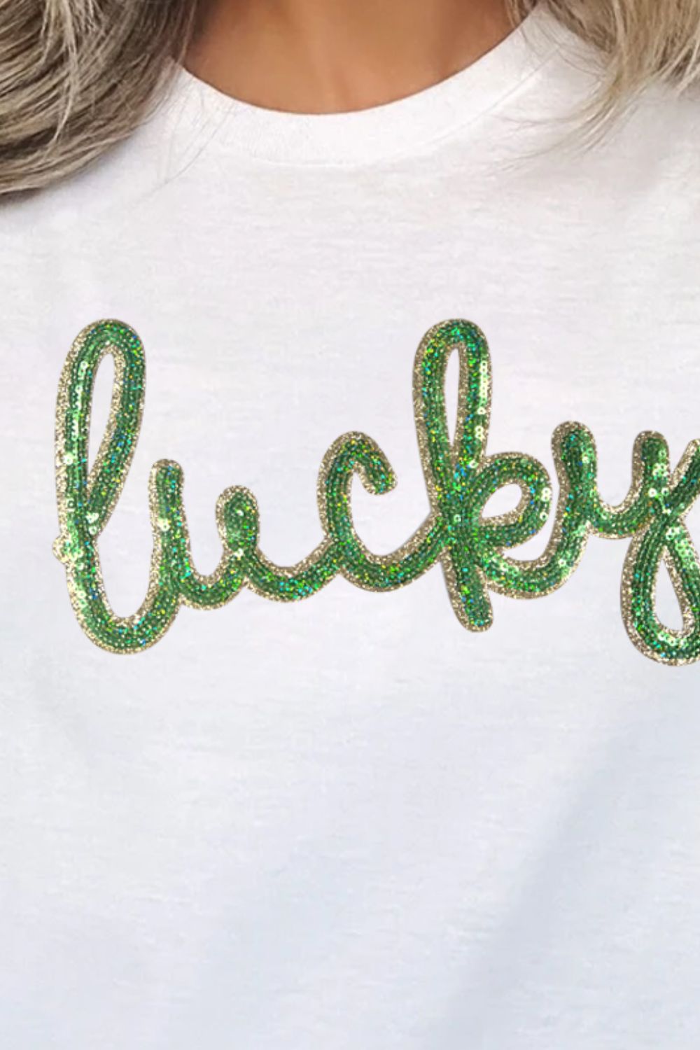 Sequined Lucky St. Patrick’s Day T-Shirt - Festive & Stylish