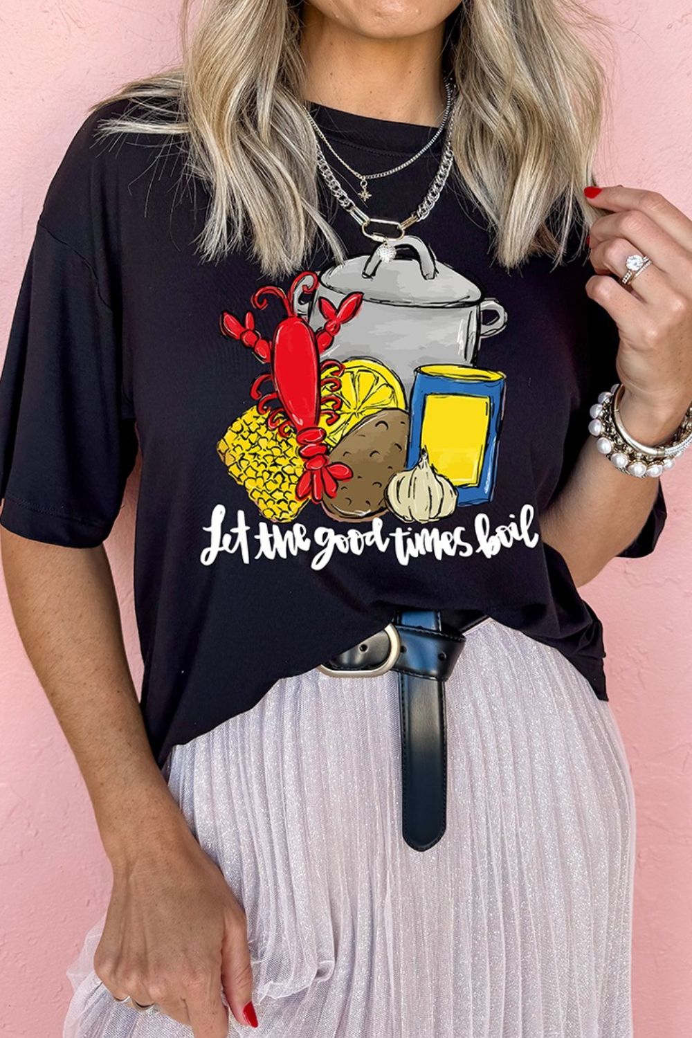 Graphic Round Neck Short Sleeve T-Shirt - Casual & Stylish