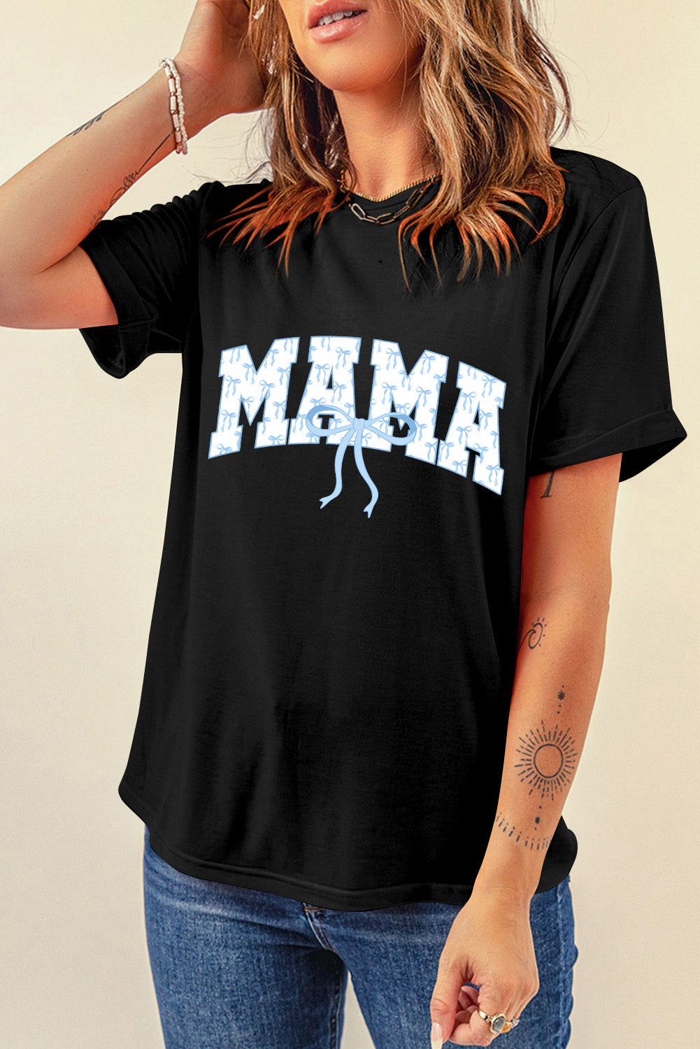 Bow MAMA Graphic Tee - Cute & Comfy Mom Life Shirt
