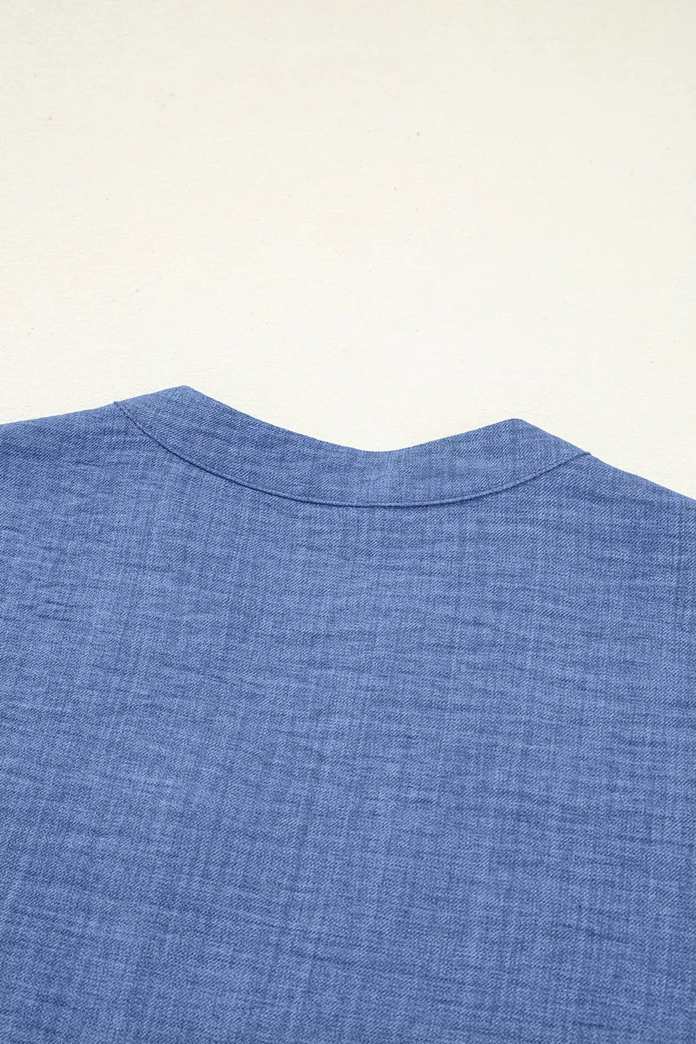 Classic Roll-Up Sleeve Notched Collar Blouse with Pocket Detail