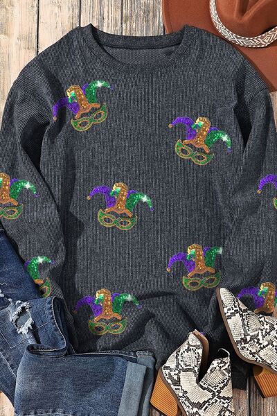 Sequin Dropped Shoulder Sweatshirt - Stylish & Sparkly