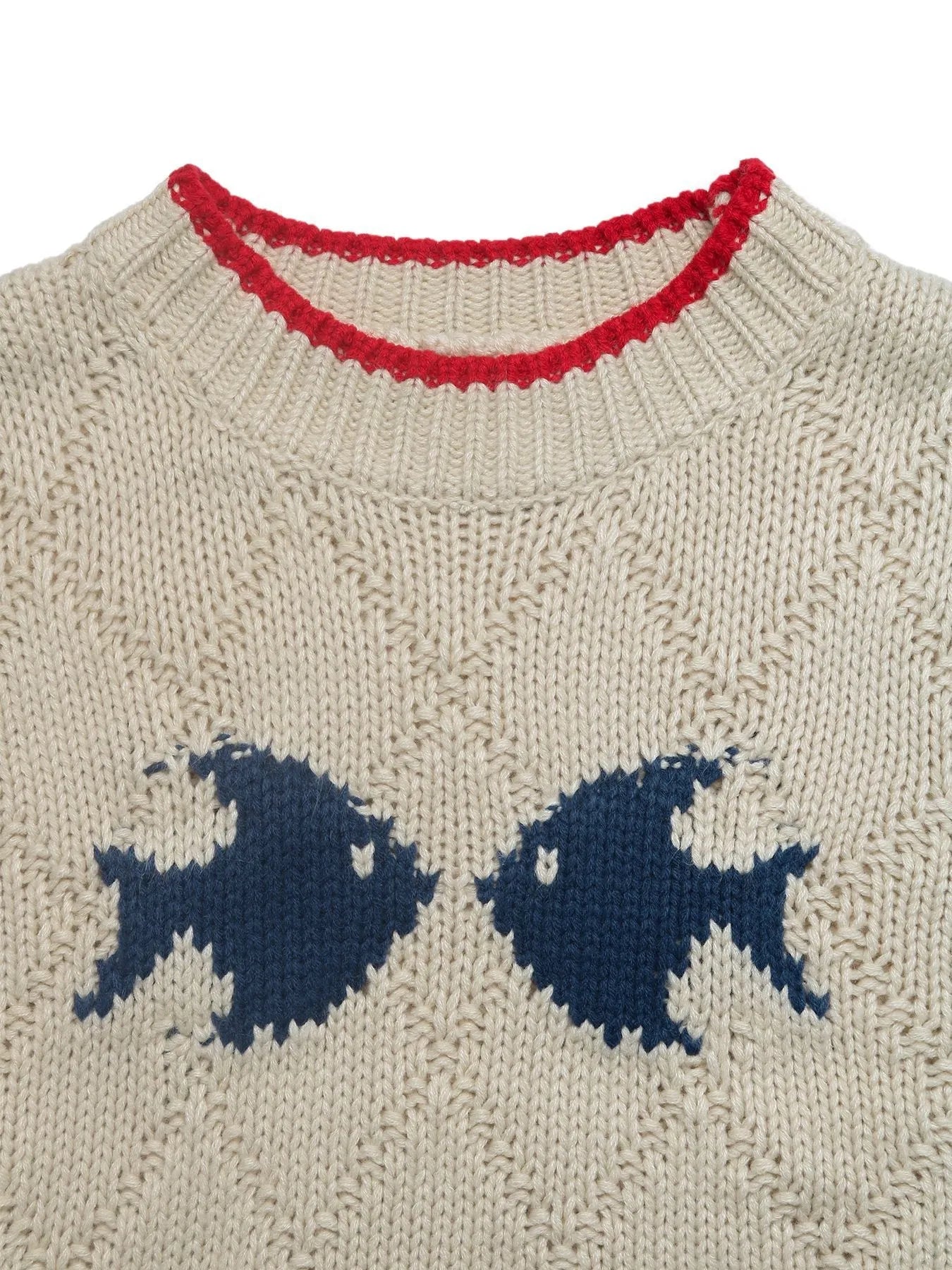 Cozy Fish Pattern Round Neck Sweater