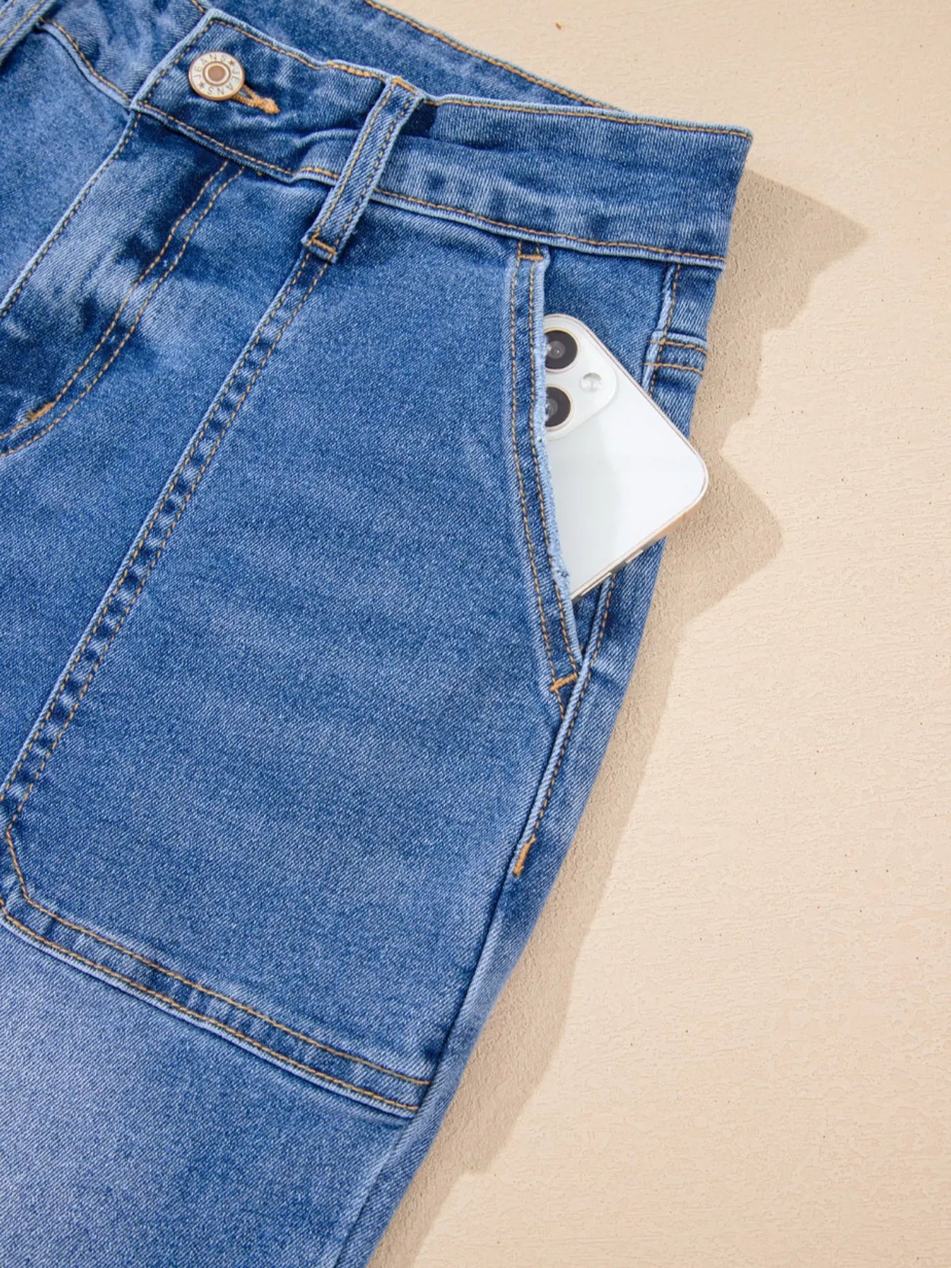 High-Rise Wide Leg Flare Denim Jeans