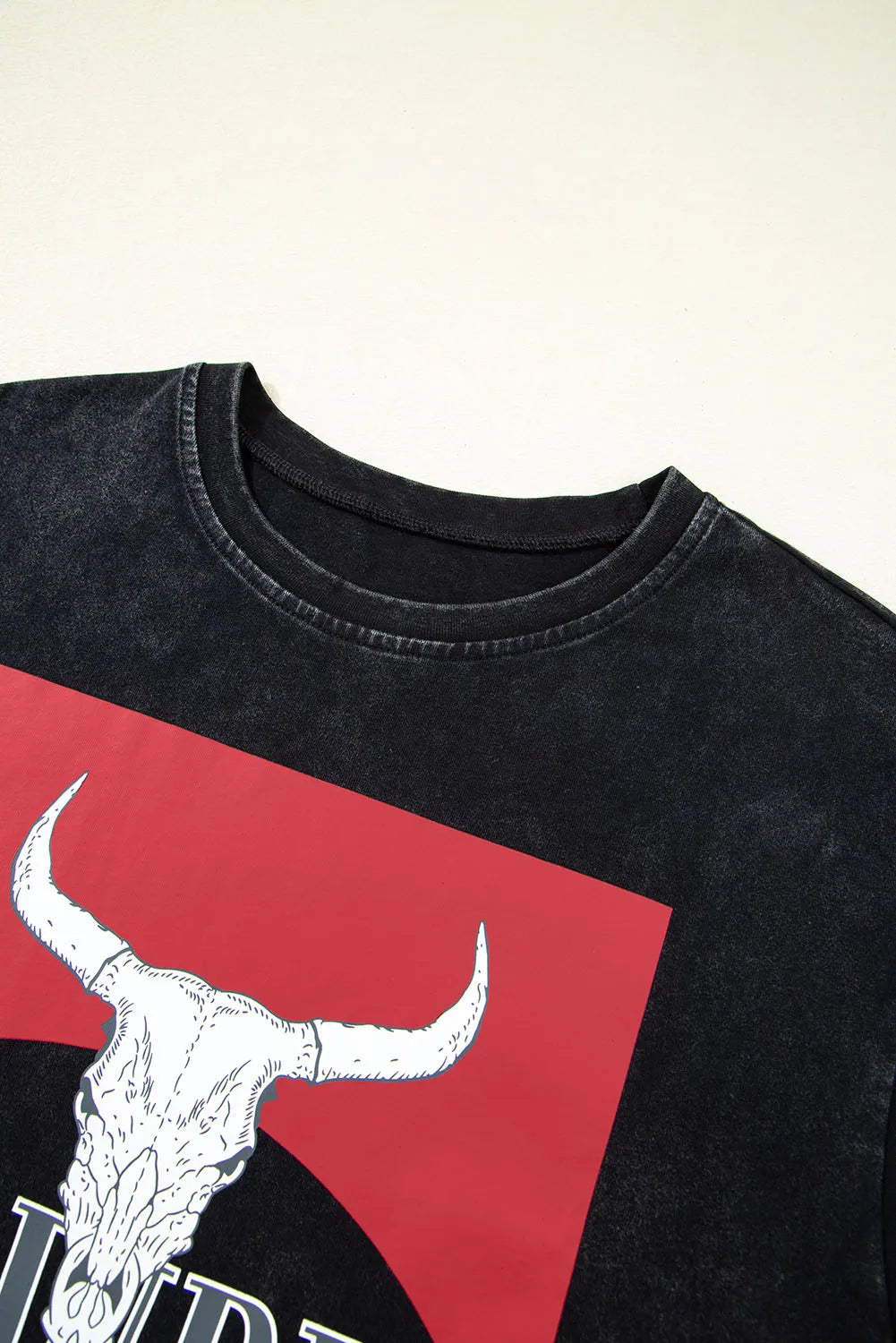 Western HOWDY Steer Head Print Loose Fit Tee