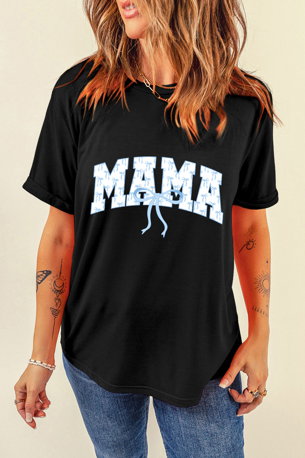 Bow MAMA Graphic Tee - Cute & Comfy Mom Life Shirt