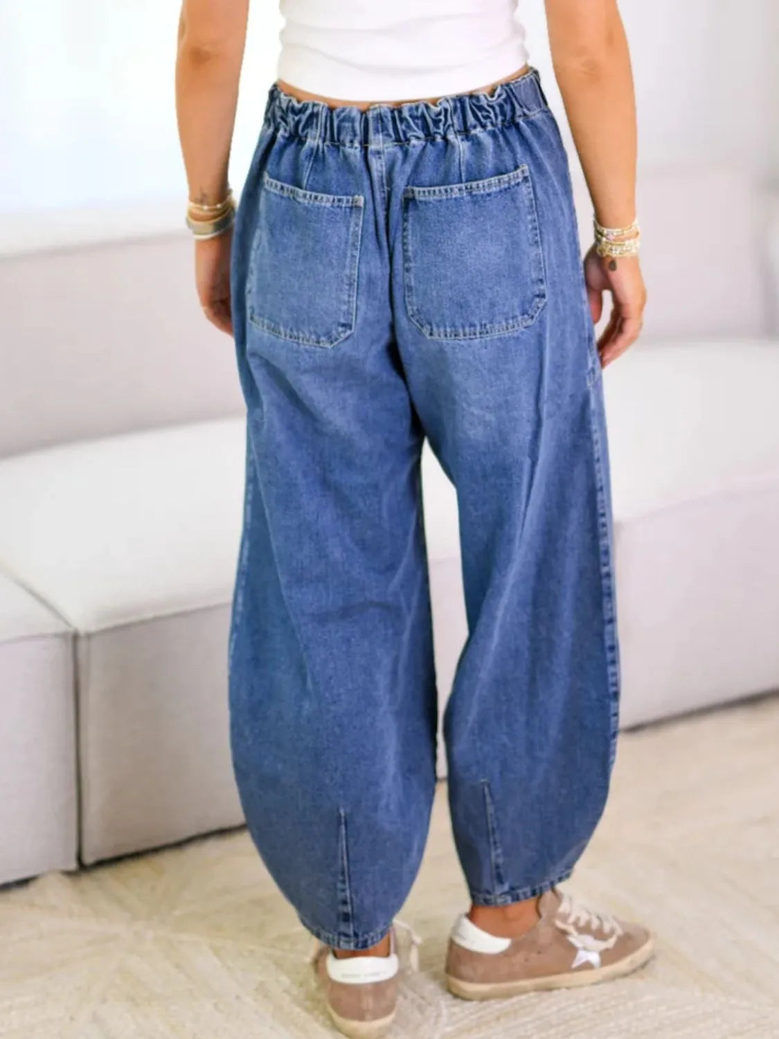 Tied High Waist Wide Leg Jeans