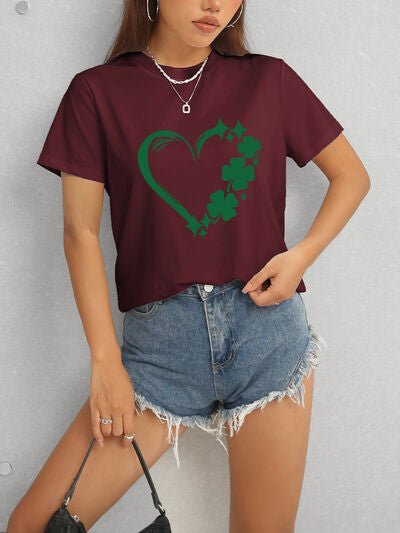 Heart Lucky Clover Comfort Fit T-Shirt - Stylish & Comfortable