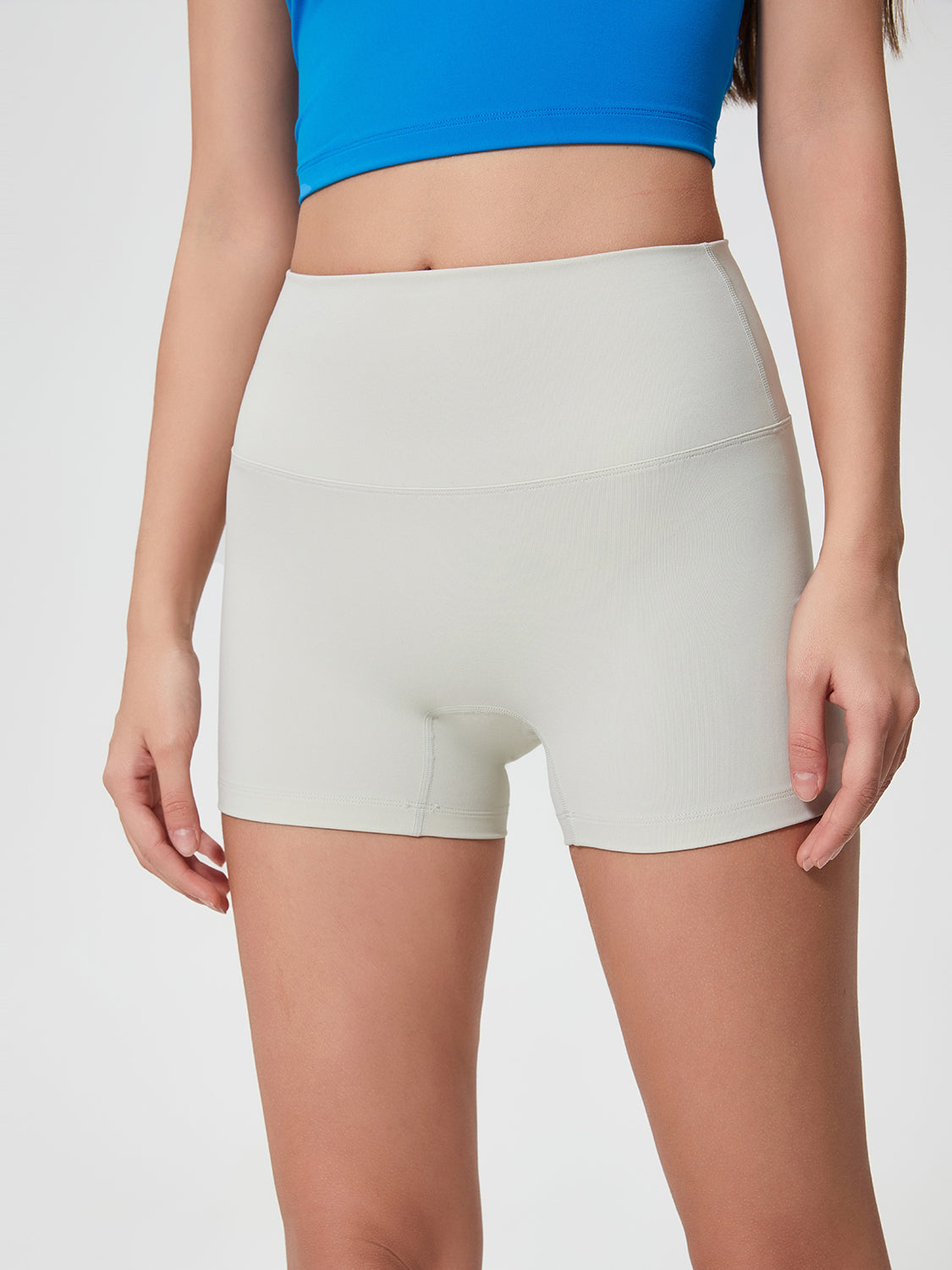 Millennia High Waist Active Shorts - Stretch & Comfort White