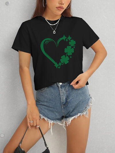 Heart Lucky Clover Comfort Fit T-Shirt - Stylish & Comfortable