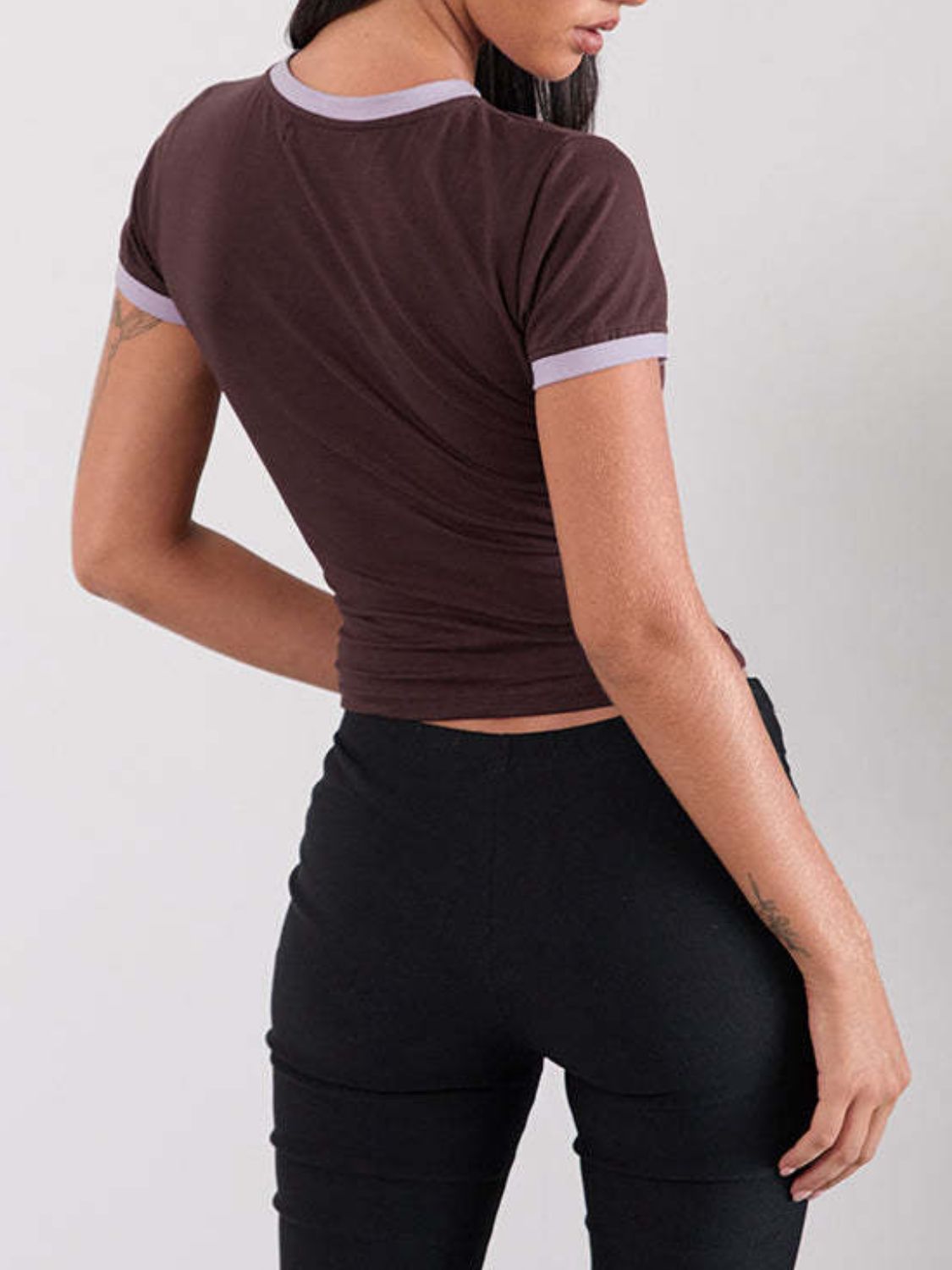 Letter Graphic Round Neck T-Shirt - Trendy & Casual