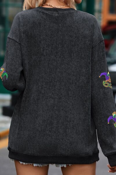 Sequin Dropped Shoulder Sweatshirt - Stylish & Sparkly