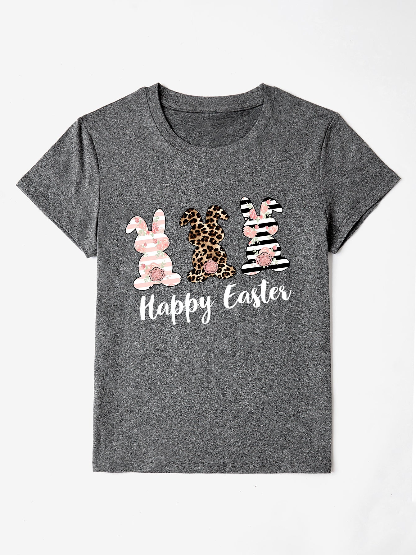 Festive HAPPY EASTER T-Shirt - Soft & Stylish Dark Gray