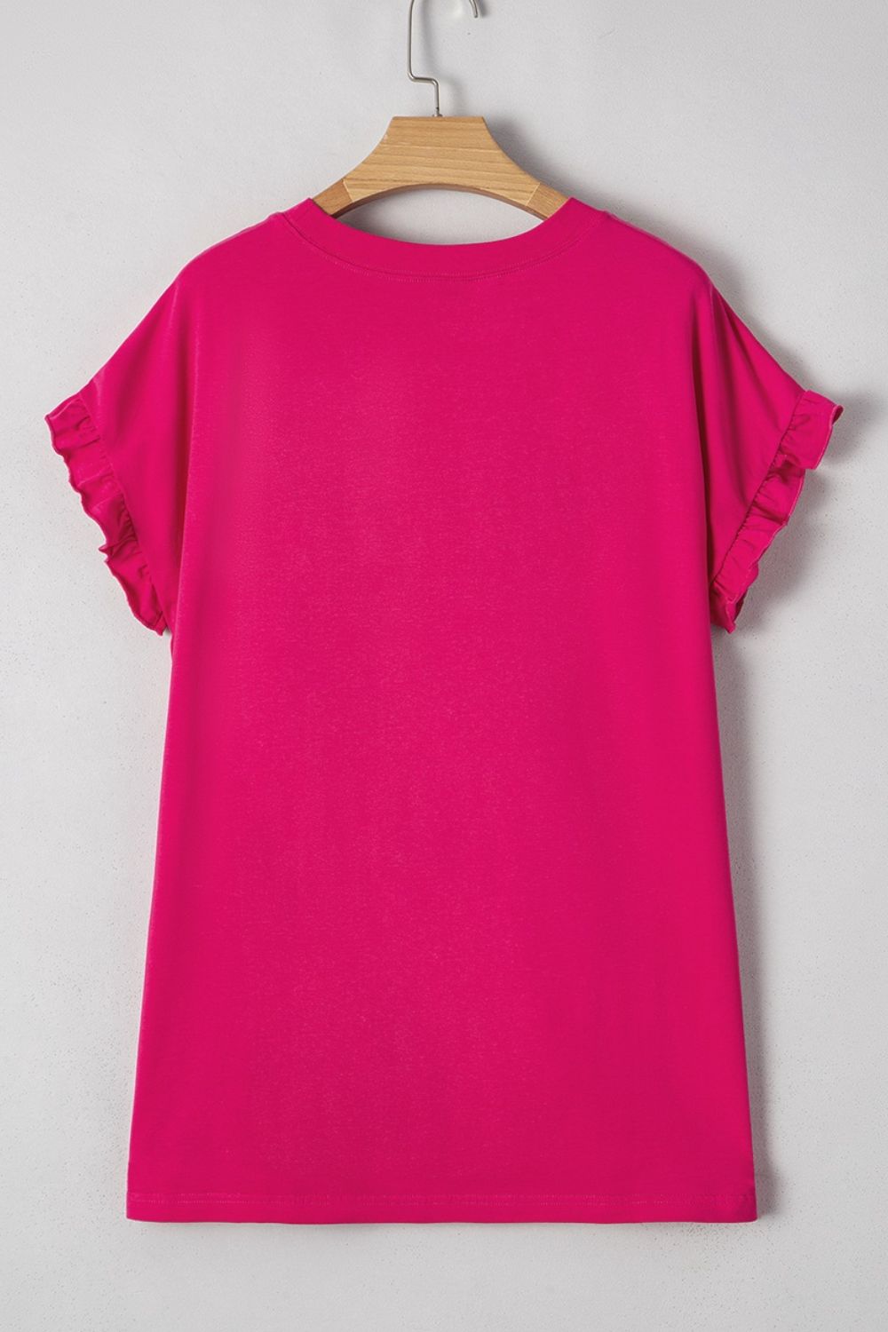Frill Color Block Loose Fit T-Shirt - Casual & Trendy