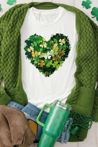 Clover Heart Relaxed Fit T-Shirt - Comfortable & Stylish