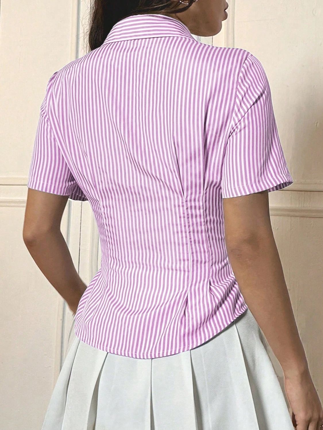 Button Down Short Sleeve Shirt - Versatile & Elegant