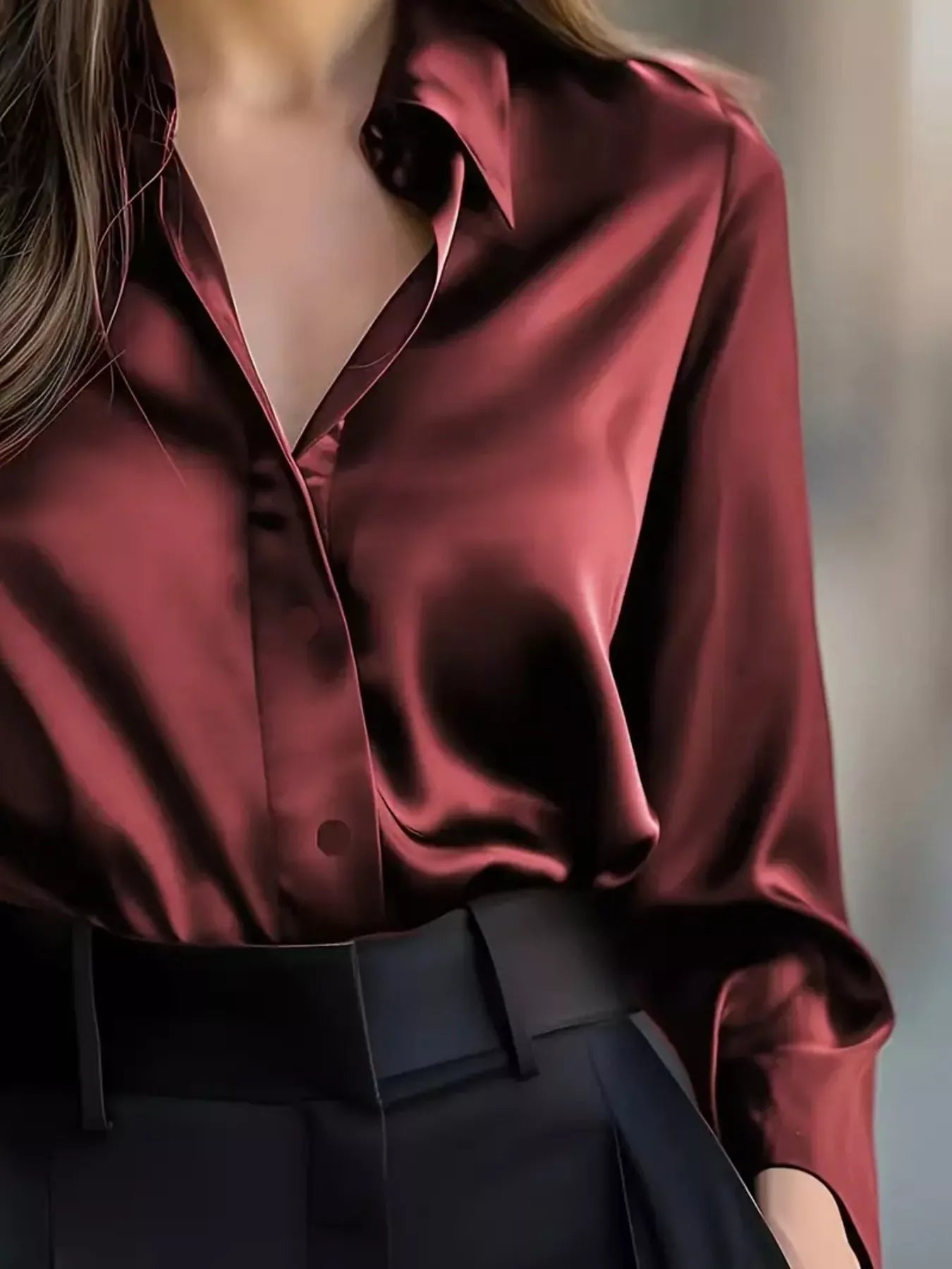 Classic Button-Down Collared Long Sleeve Shirt