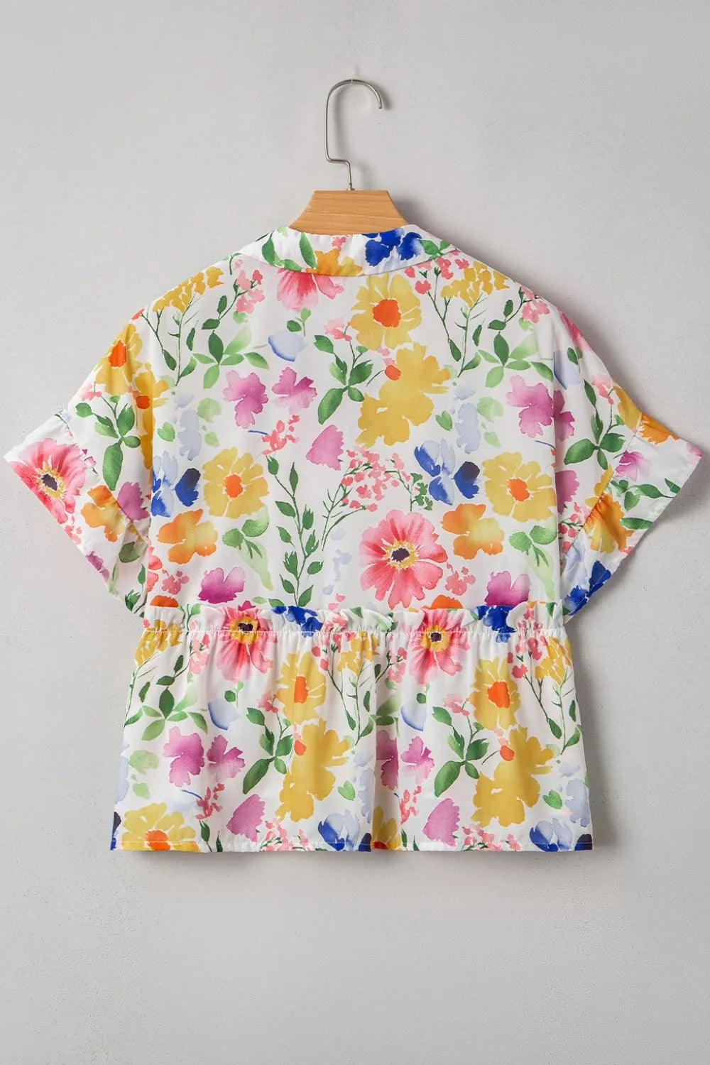Floral Ruffle Boxy Blouse – Feminine & Airy