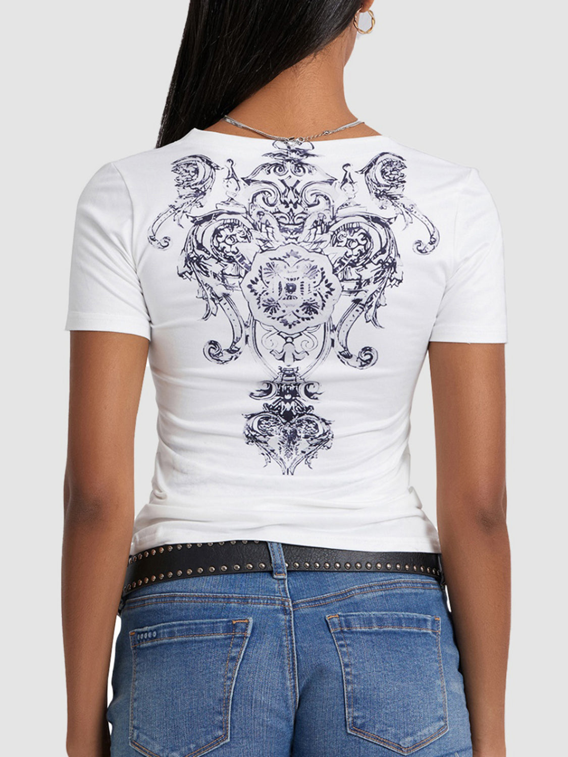 Graphic V-Neck T-Shirt - Stylish & Comfortable