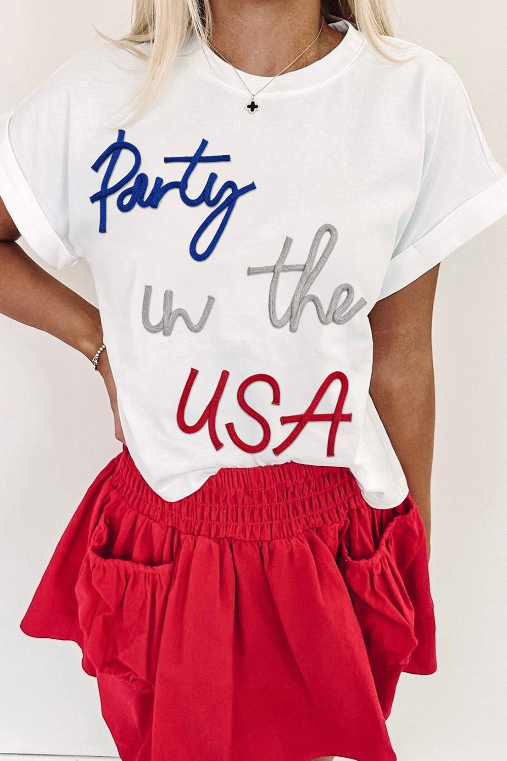 Letter Round Neck T-Shirt - Casual & Comfy