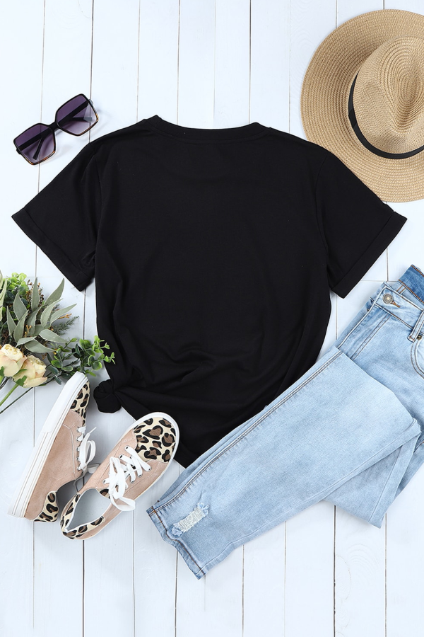 AMEN Bow Round Neck Short Sleeve T-Shirt - Casual & Stylish