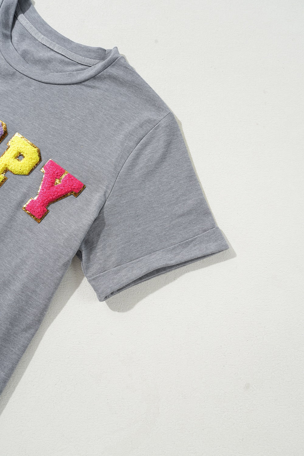 HOPPY Chenille Patch T-Shirt - Cute Easter Tee for Women