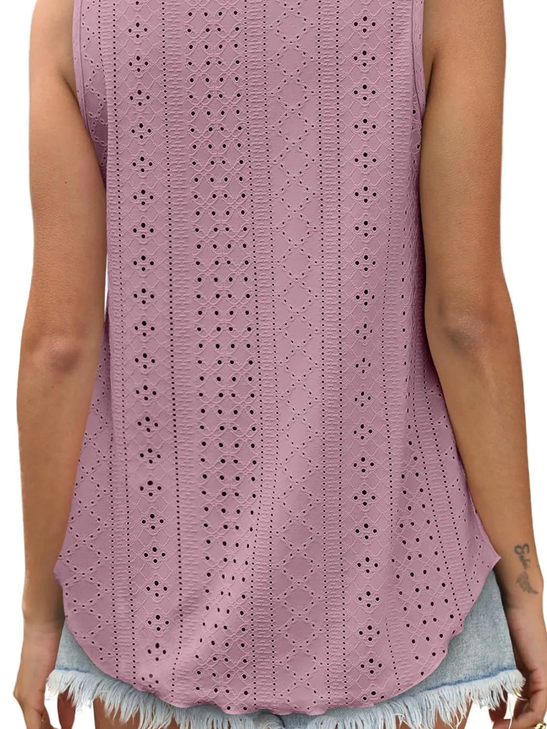 Eyelet Scoop Neck Tank – Lightweight Summer Staple