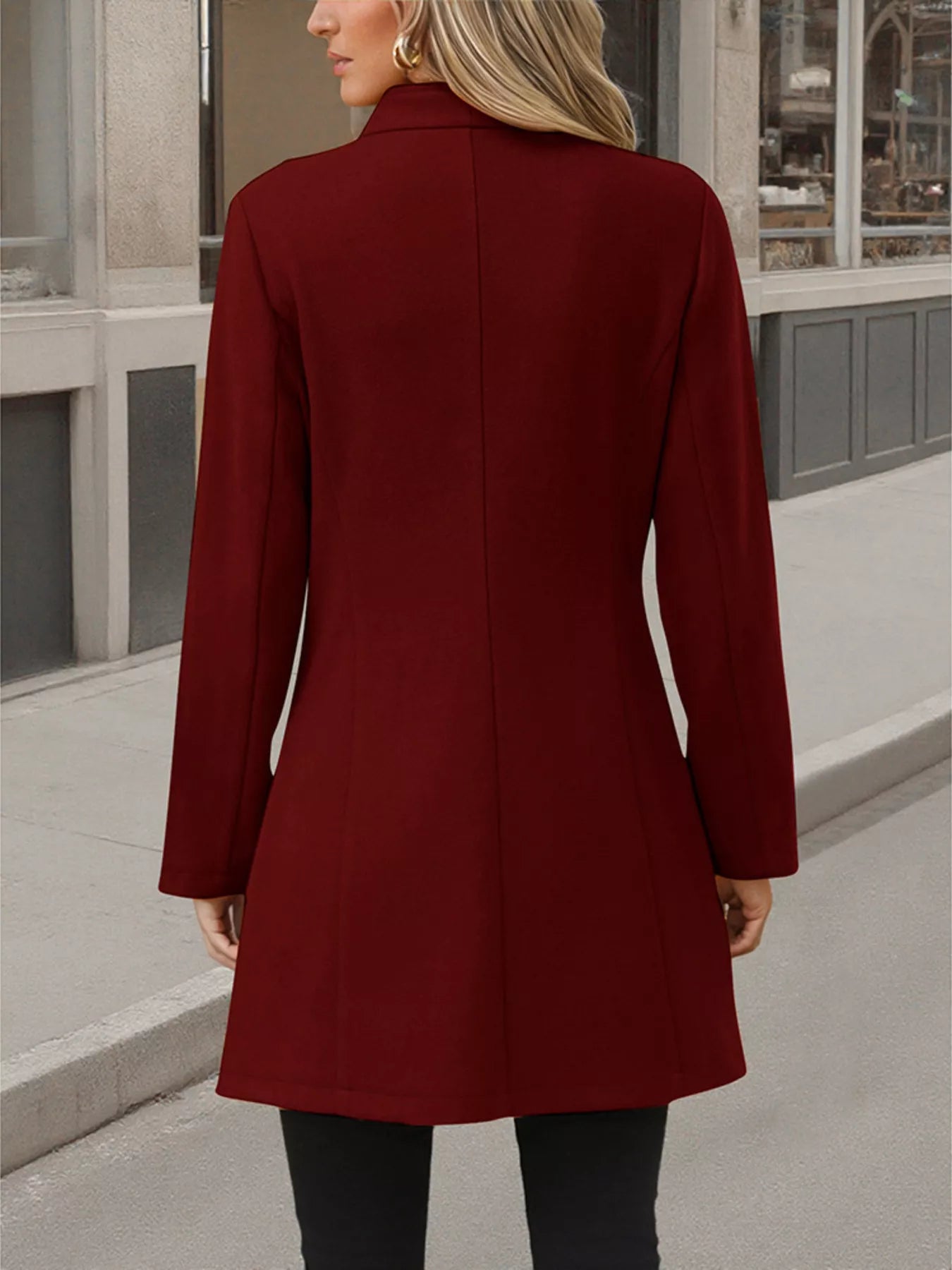 Classic Button-Up Long Sleeve Coat