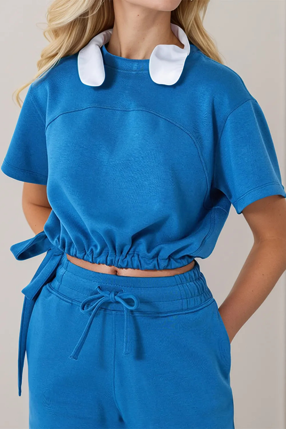 Basic Bae Drawstring Hem Scuba Knit Tee