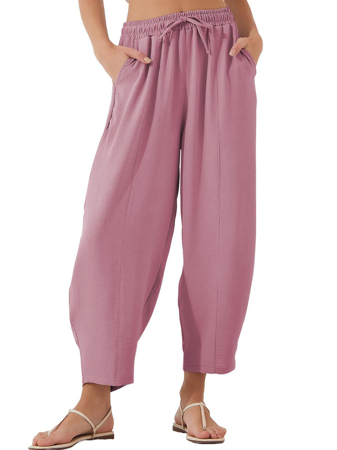 Full Size Drawstring Cropped Jogger Pants - Stylish & Comfy
