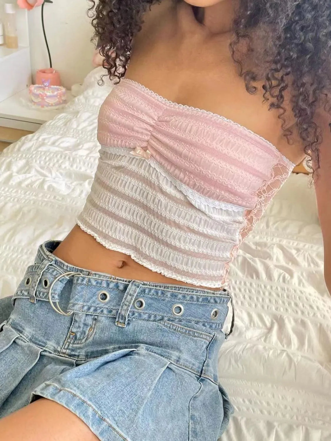 Elegant Lace Tube Top - Feminine & Chic Blush Pink