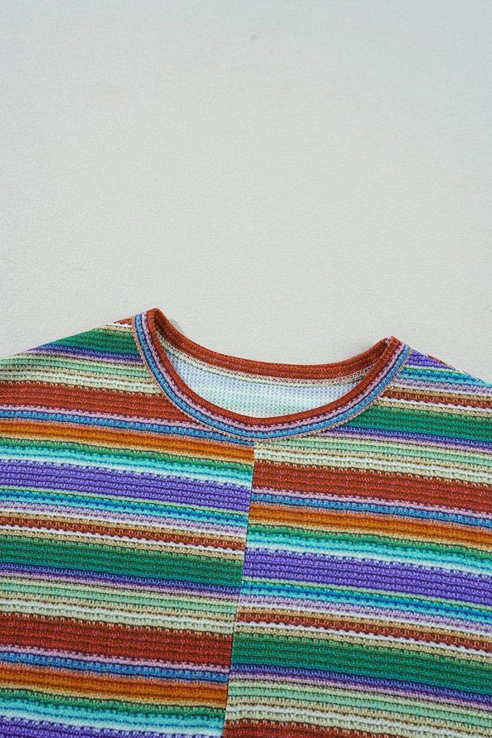 Multicolour Striped Twist Hem Cap Sleeve Top - Chic & Trendy